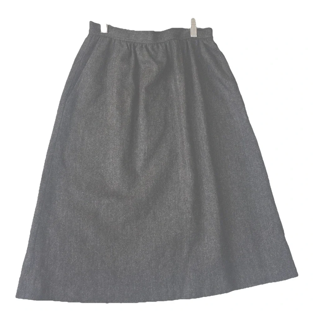 Evan Picone Women's 10 Gray Wool Skirt Office Corpcore Career USA